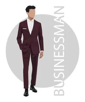 Businessman in a flat style on a white background. Stylish man in a business Stock Illustration