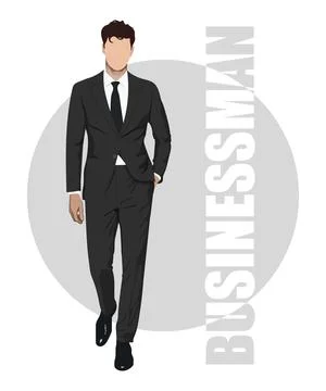 Businessman in a flat style on a white background. Stylish man in a business Stock Illustration