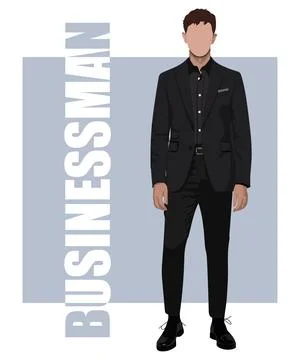 Businessman in a flat style on a white background. Stylish man in a business Stock Illustration