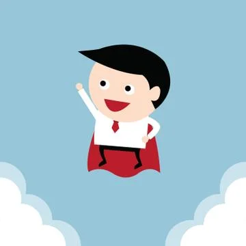 Businessman flying, vector Stock Illustration
