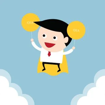 Businessman flying, vector Stock Illustration