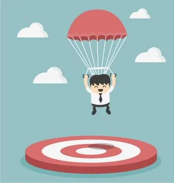 Businessman focused on a target 스톡 일러스트