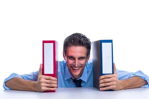 Businessman with folder in hand. Stock Photos