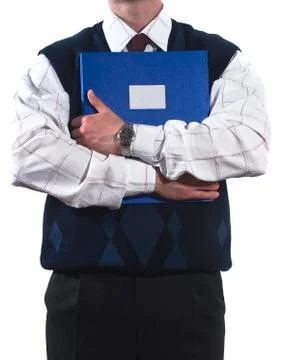 Businessman with folder Stock Photos