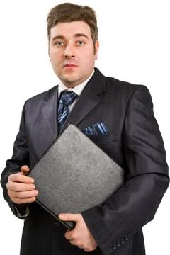 Businessman with folder Stock Photos