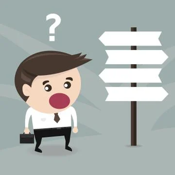 Businessman in front of a choice, flat design, EPS10. Stock Illustration