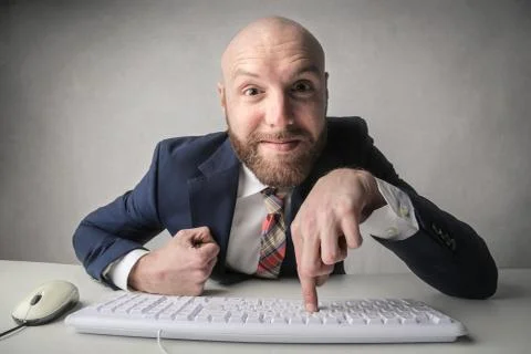 Businessman in front of computer Stock Photos