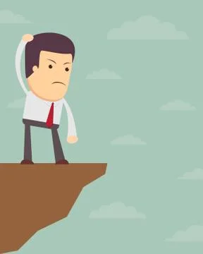 Businessman in front of a gap Stock Illustration