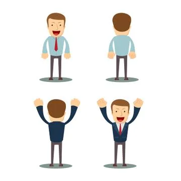 Businessman front view back view Stock Illustration