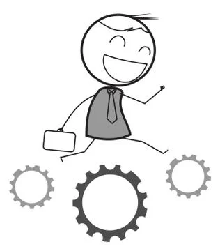 Businessman gear progress Stock Illustration