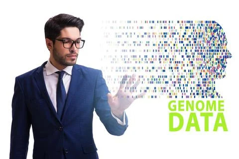 Businessman in genome data concept Foto stock