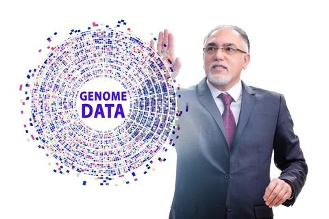 Businessman in genome data concept Stock Photos