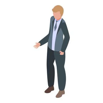 Businessman gesturing with hand presenting something important Stock Illustration