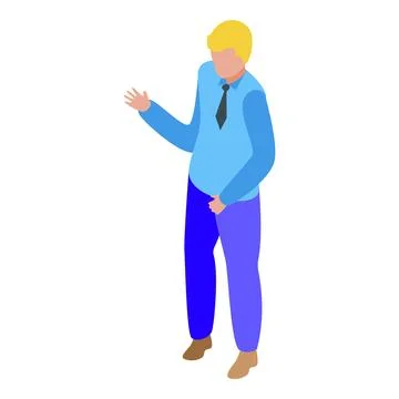 Businessman gesturing with hand is sharing his ideas Stock Illustration