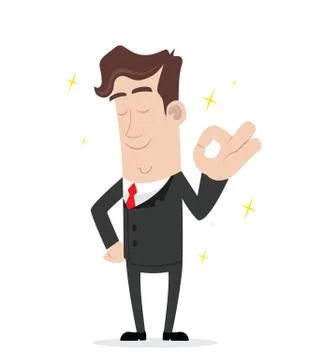 Businessman gesturing ok Stock Illustration