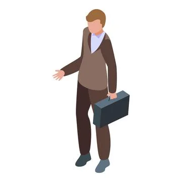 Businessman gesturing while holding briefcase illustration Stock Illustration