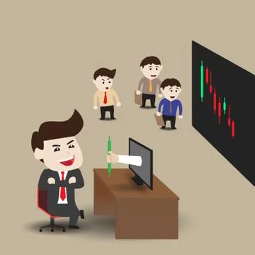 Businessman get candlestick Stock Illustration