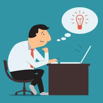 Businessman get idea Stock Illustration