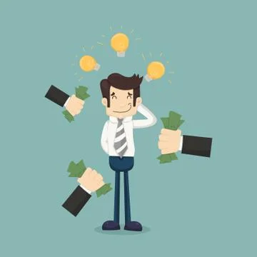 Businessman get idea Stock Illustration