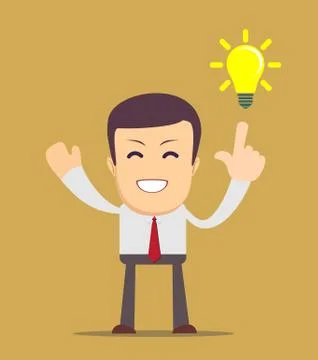 Businessman get the idea Stock Illustration
