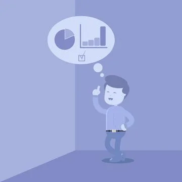 A businessman get a new plan. Suitable for business illustration Stock Illustration