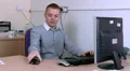 Businessman gets annoyed on the phone HD Footage