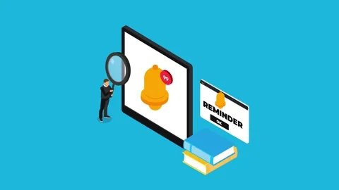 Businessman gets notification on screen with reminder message 3d animation .. Stock Footage 281532786