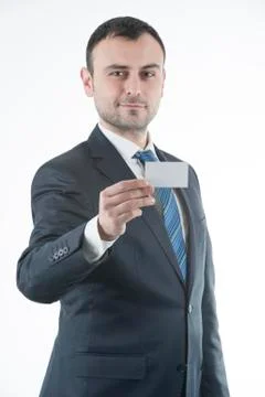 Businessman give business card Stockfoto's