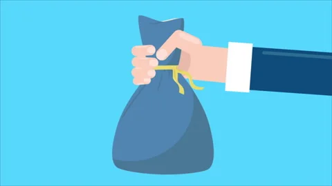 Businessman Giving Coin Pouch Stock Footage 283889853