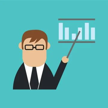 Businessman Giving Presentation Illustrazione stock