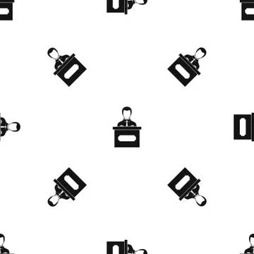 Businessman giving presentation pattern seamless black Illustrazione stock