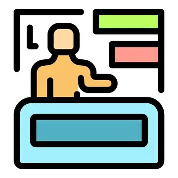 Businessman giving presentation using charts and interactive whiteboard Stock Illustration