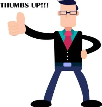 Businessman giving a thumbs up for your work Stock Illustration