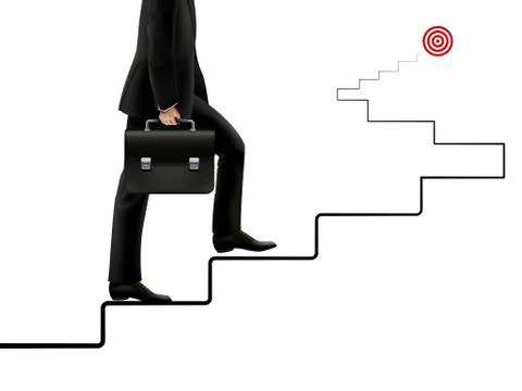 Businessman going up to the target Stock Illustration
