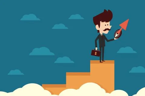 Businessman on graph Stock Illustration