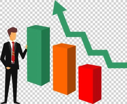 Businessman with graphic chart, presentation Stock Illustration