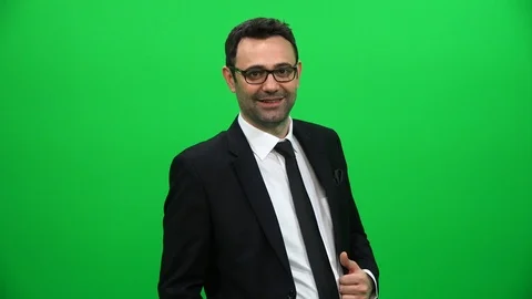 Businessman On A Green Screen Background Stock Footage 88651544