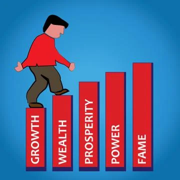 Businessman growth graph Stock Illustration