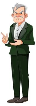 Businessman with Grumpy Facial Expression イラスト素材