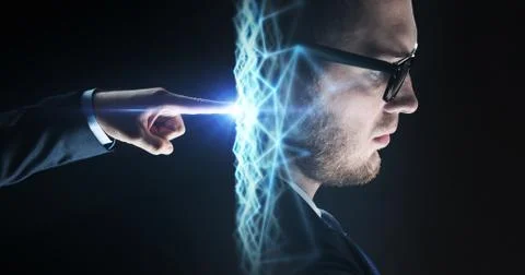 Businessman hand connecting to virtual network Illustrazione stock