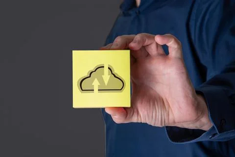 Businessman hand holding cloud computing online connecting to big data analyt Stock-Fotos