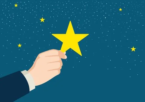 Businessman hand picking up a star Stock Illustration