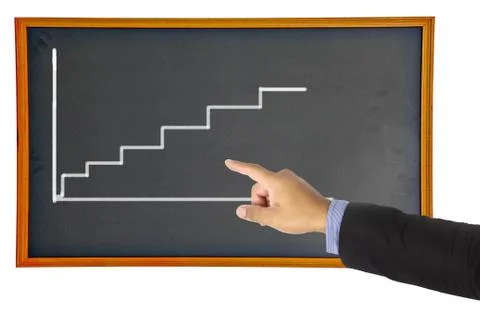Businessman hand pointing graph Stock Illustration