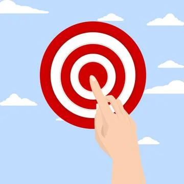 Businessman hand pointing to the target Stock Illustration