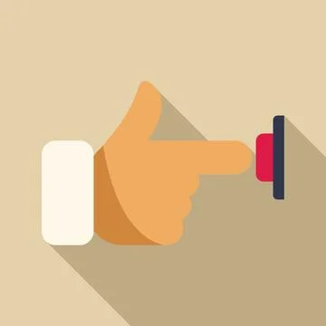 Businessman hand pushing red button starting something new Illustrazione stock