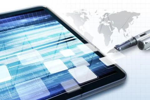 Businessman hand touch virtual graph,chart, diagram Illustrazione stock