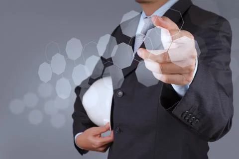 Businessman hand using new technology Stockillustratie