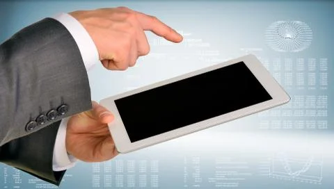 Businessman hand using tablet computer イラスト素材