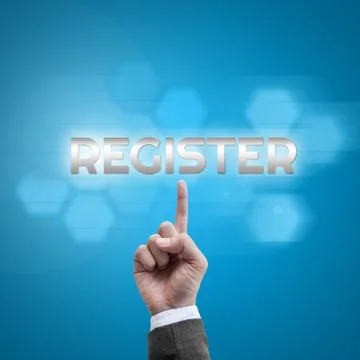 Businessman hand working with modern computer interface as register concept Stock Illustration