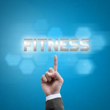 Businessman hand working with modern computer interface as fitness concept 스톡 일러스트